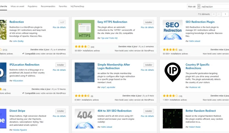 comment faire une redirection 301 wordpress