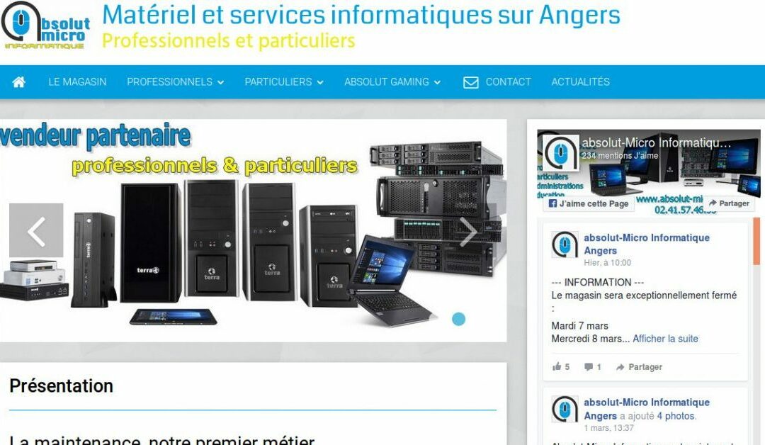 Refonte du site d&rsquo;un assembleur revendeur informatique à Angers