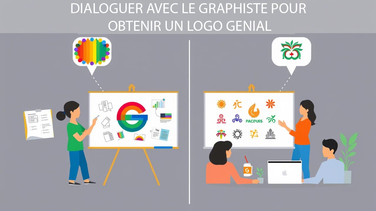 dialogue avec un graphiste pour avoir un logo genial