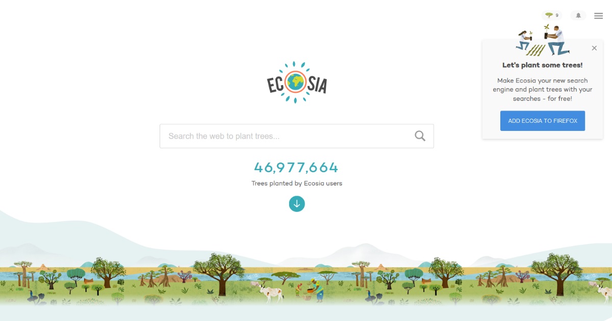 Moteur De Recherche Internet Qui Plante Des Arbres Ecosia → moteur de recherche qui plante des arbres. Ecosia, écologique