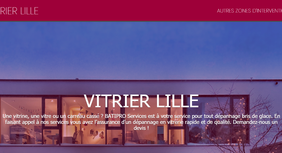 Vitrier Lille : Création d’un site internet dédié à la miroiterie