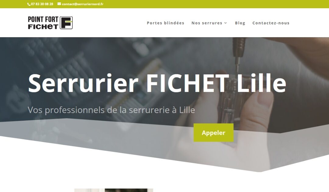 Création du site de serrurerie pour un revendeur Fichet à Lille