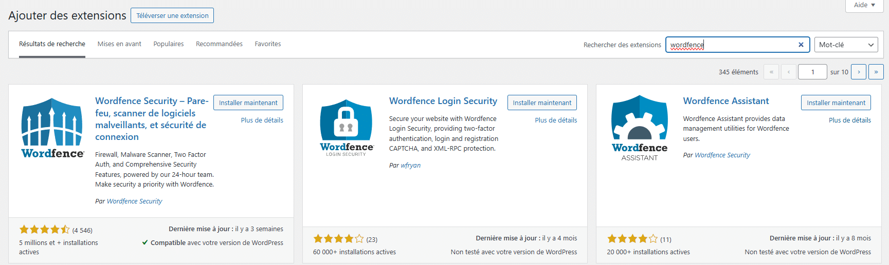 installation de wordfence