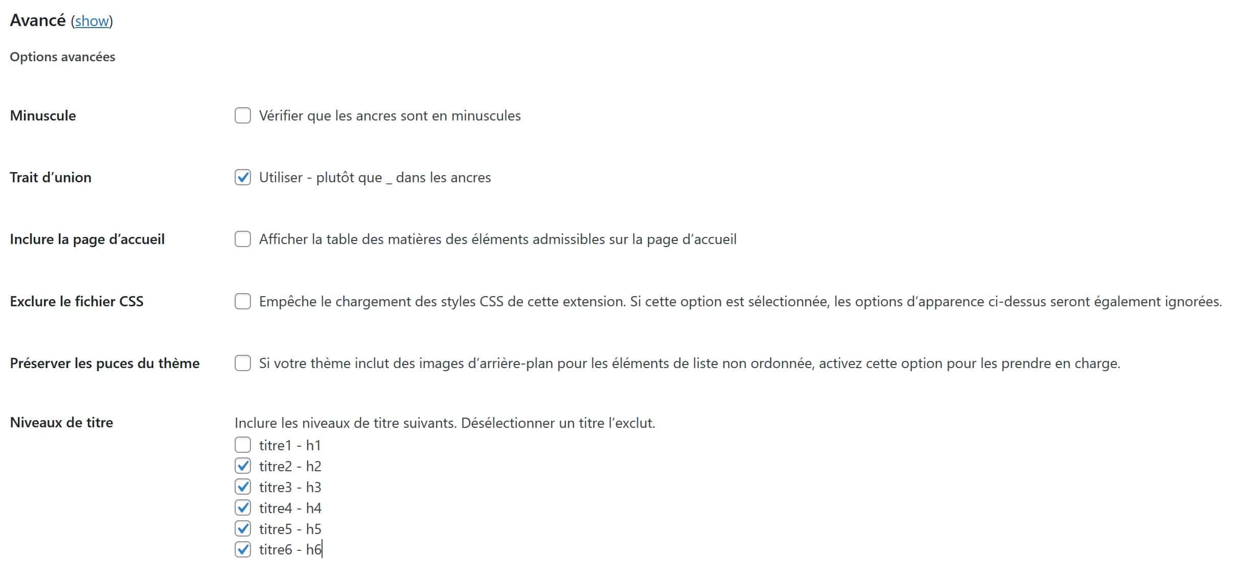 options avancées optimisées toc plus