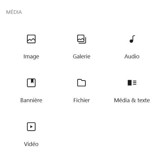 bloc media Gutenberg
