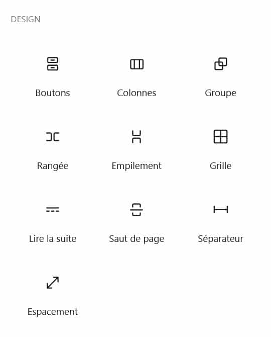 bloc design gutenberg