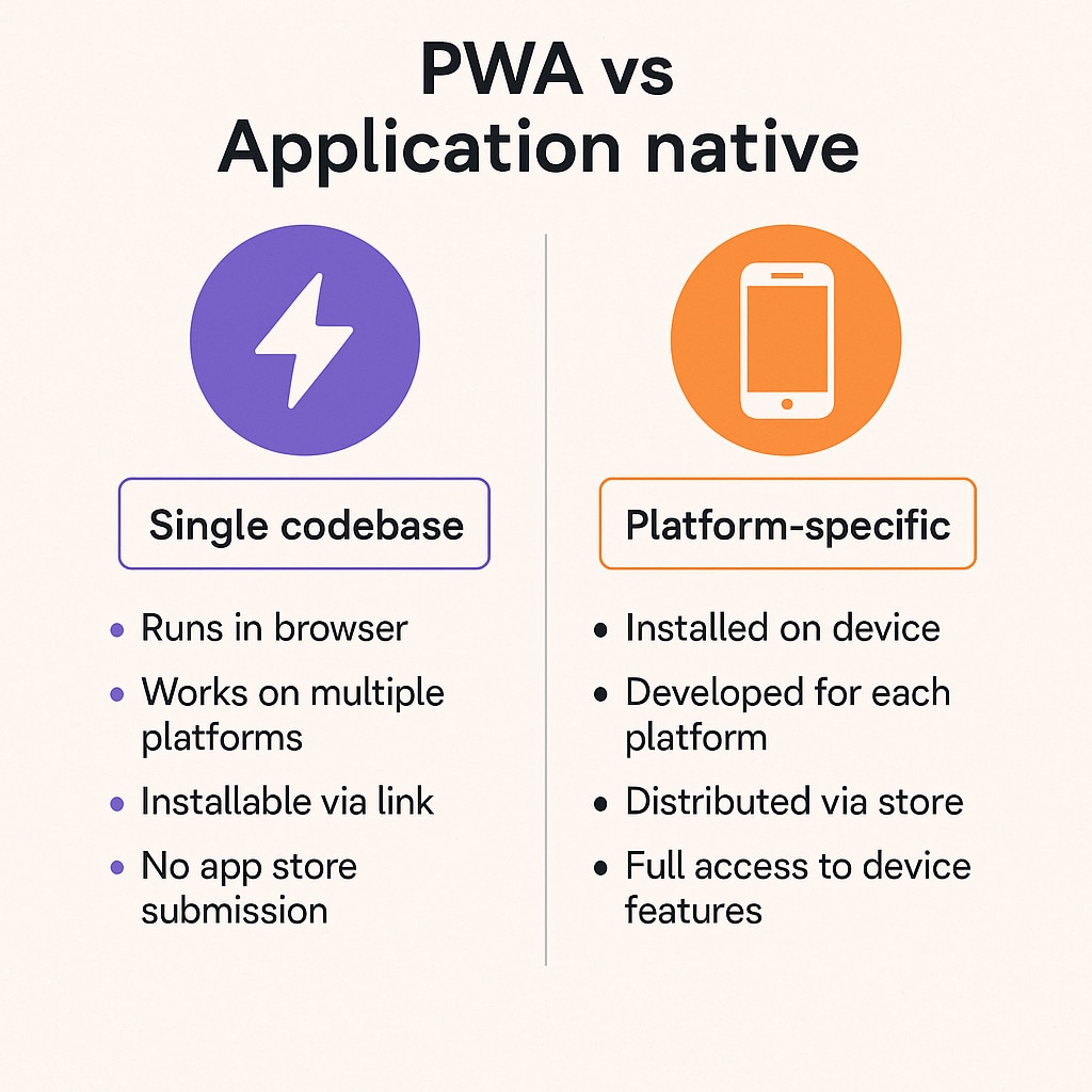 difference PWA et application native