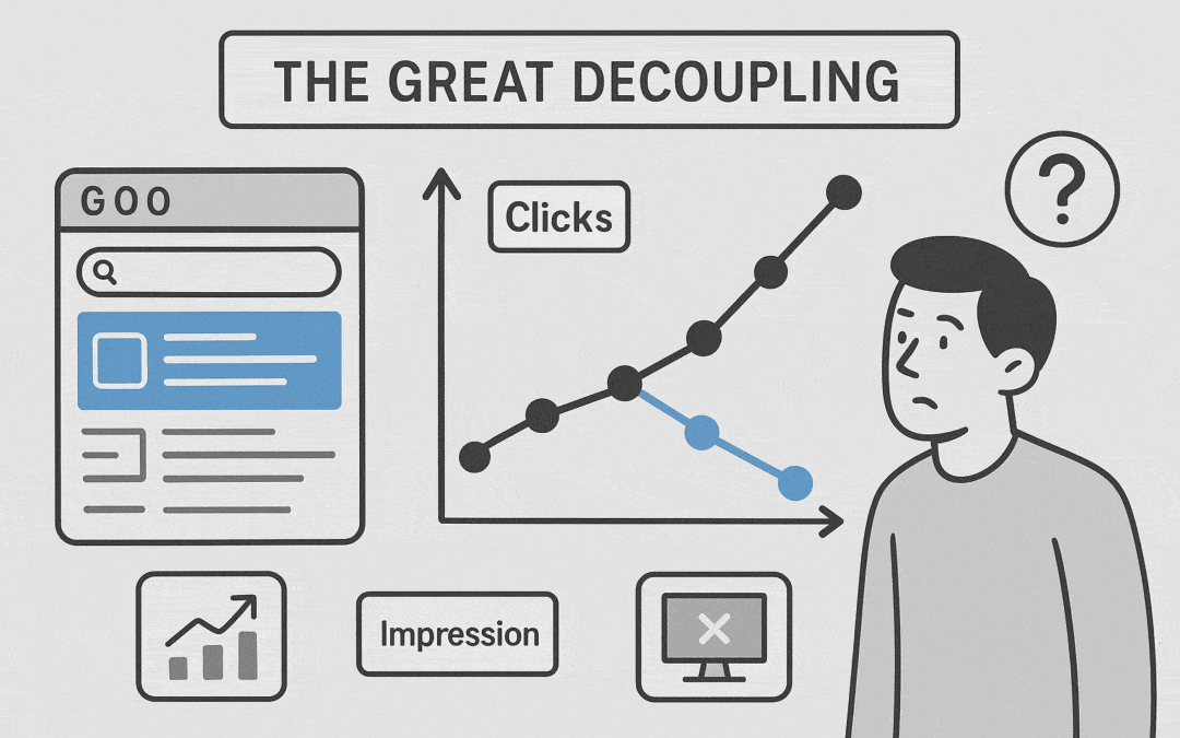 The Great Decoupling de Google : Pourquoi les impressions explosent mais les clics s’effondrent