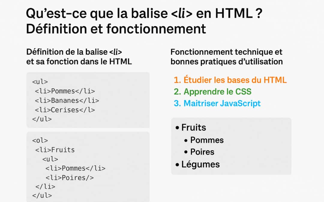 Qu’est-ce que la balise <li> en HTML ? Définition et fonctionnement