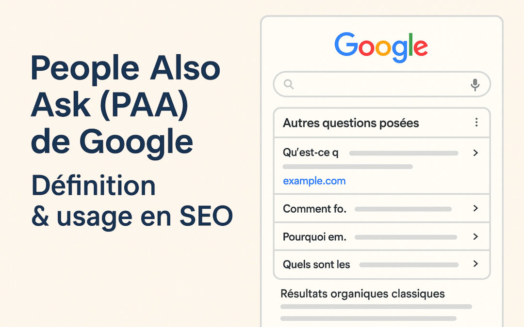 People Also Ask (PAA) de Google : Definition & usage en SEO