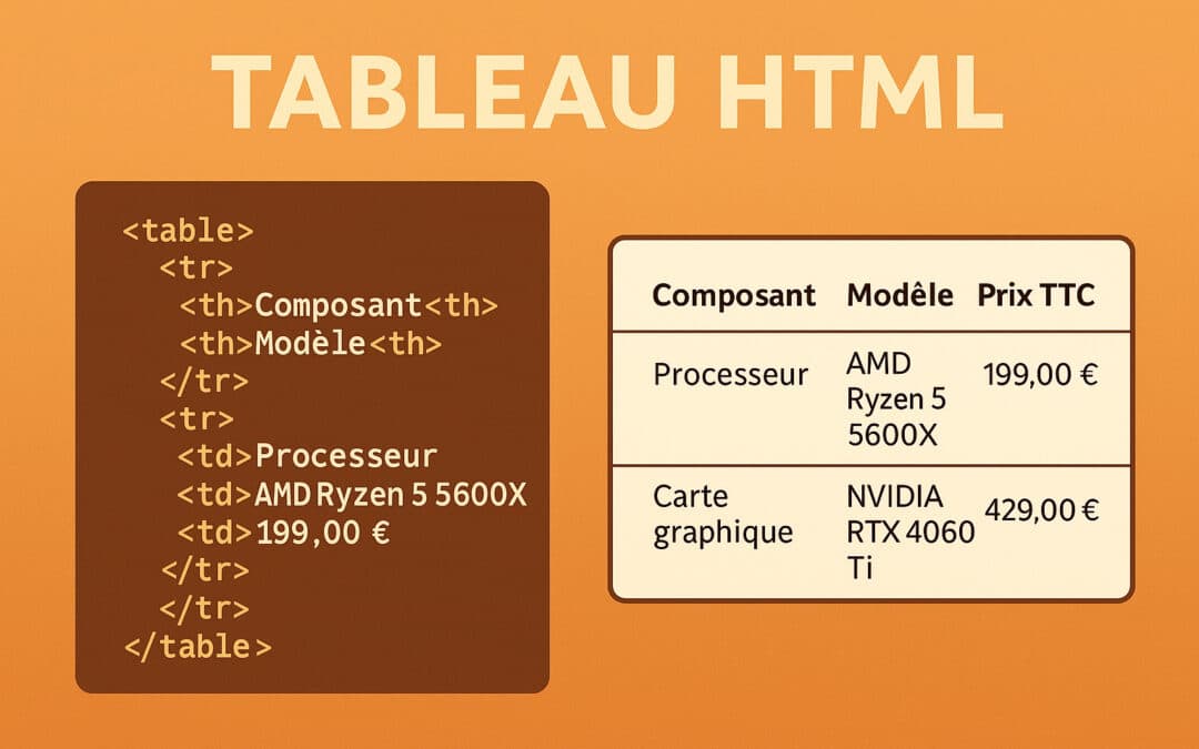 Comment faire un tableau en HTML avec <table> ? Exemple & usage