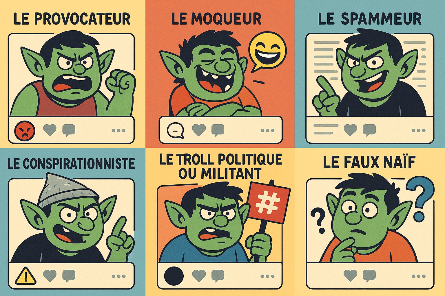 types principaux de trolls