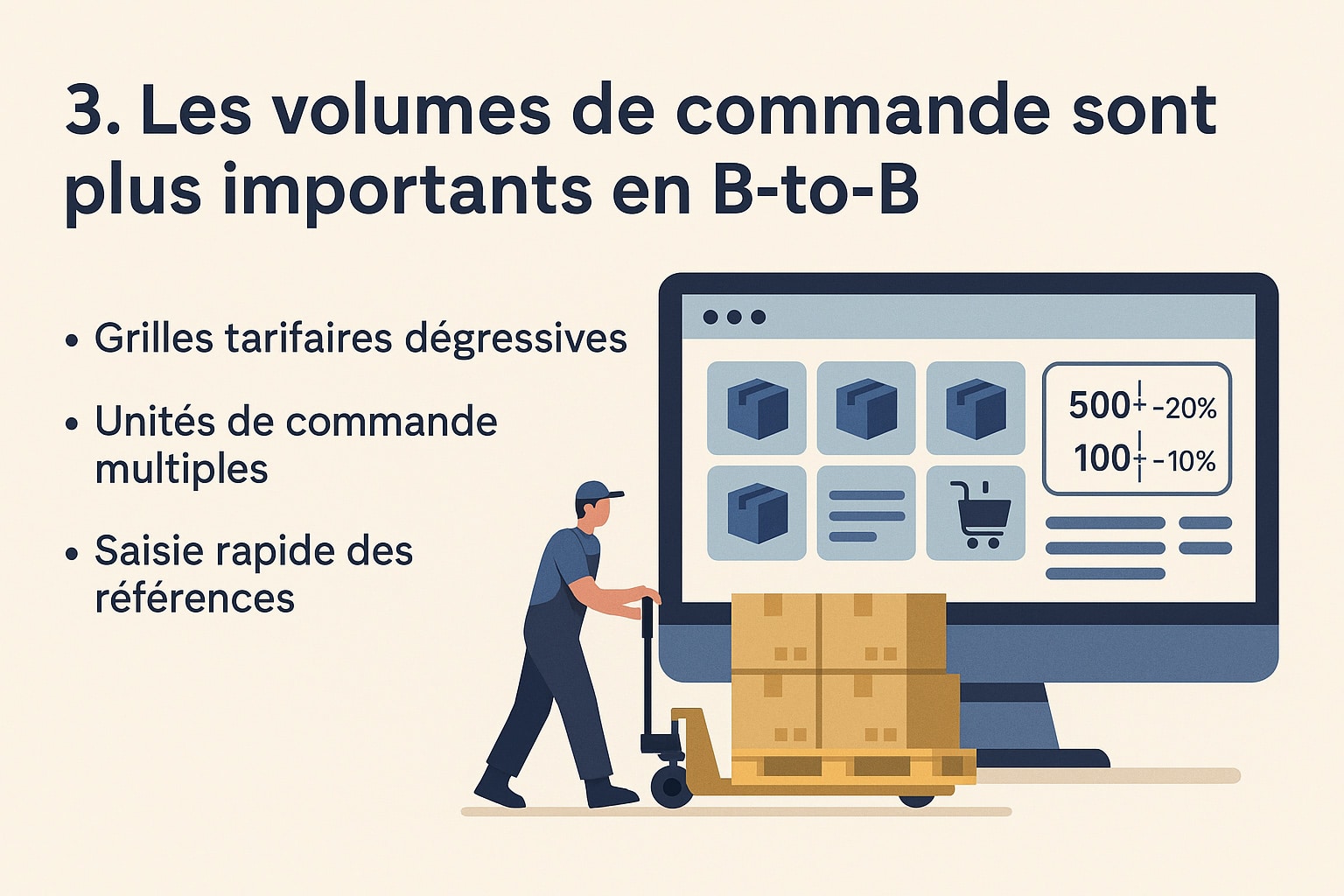 volumes de commandes b to b