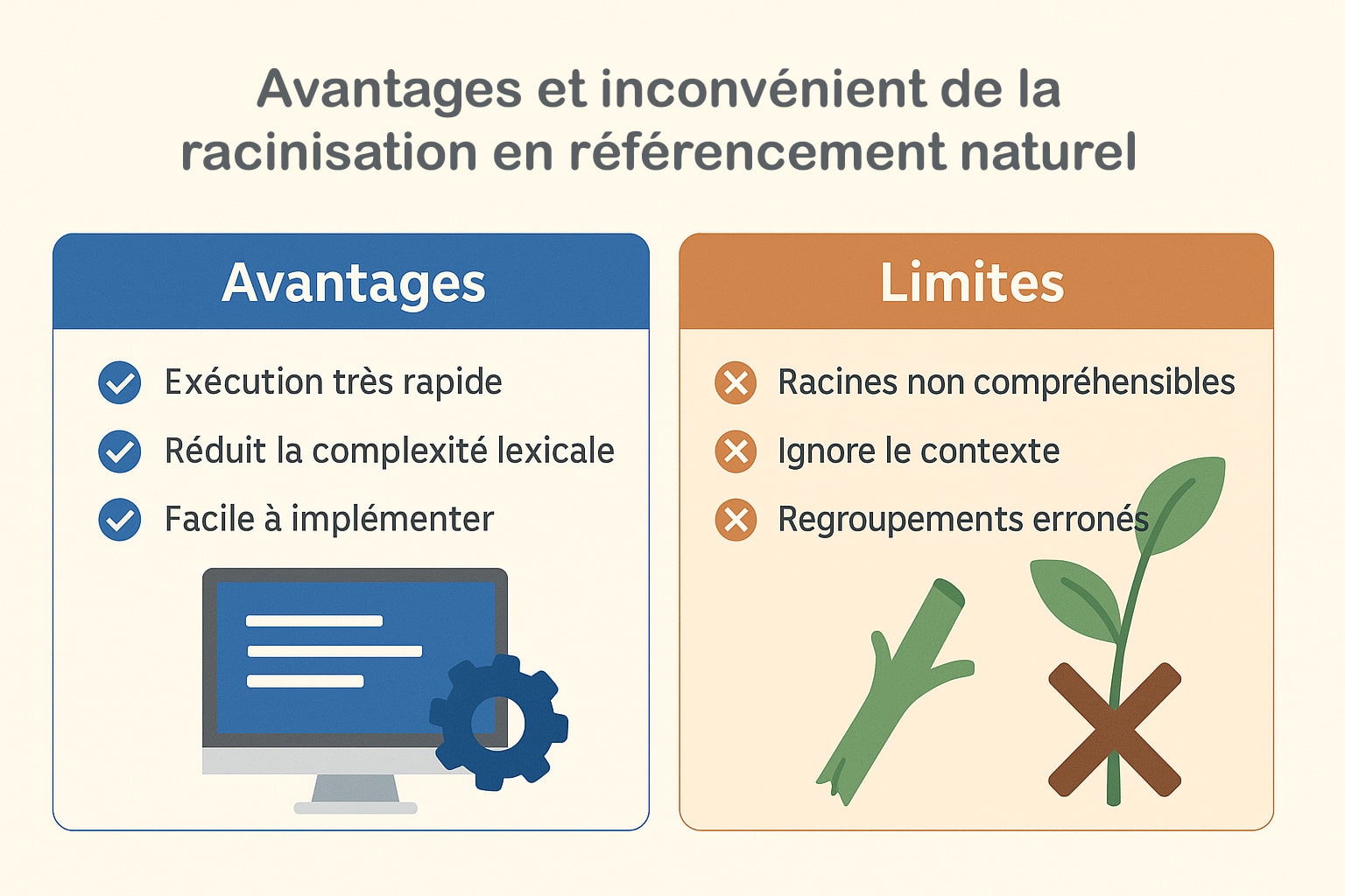 avantages inconvenients racinisation referencement naturel