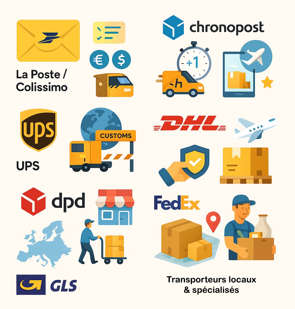 differents transporteurs e commerce