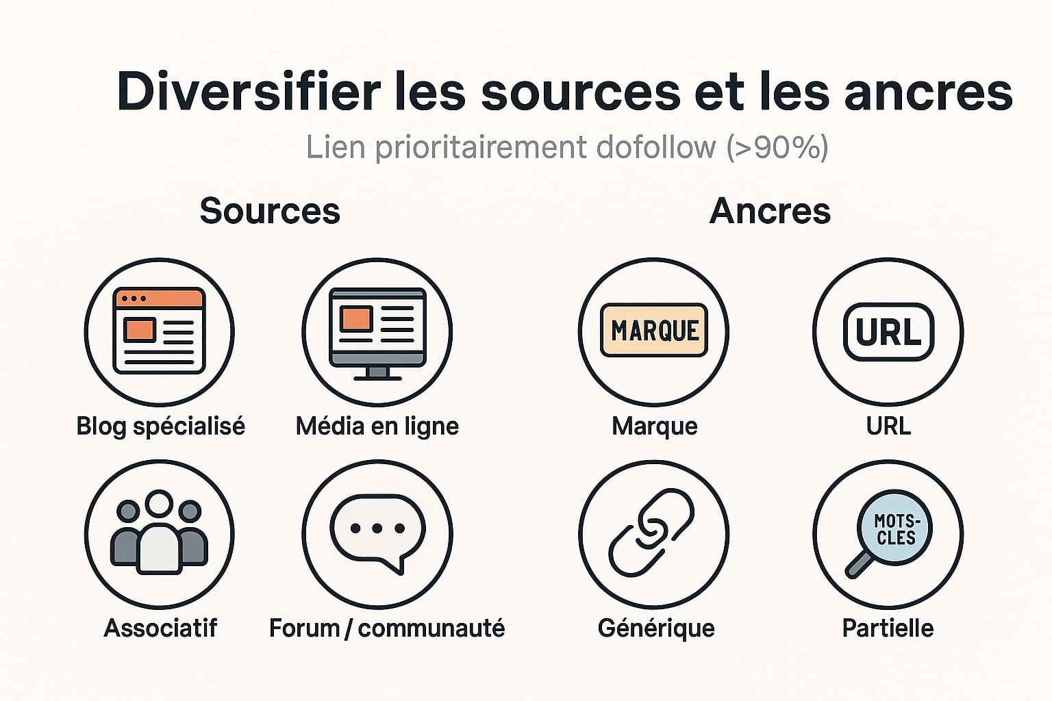 diversifier sources et ancres de liens