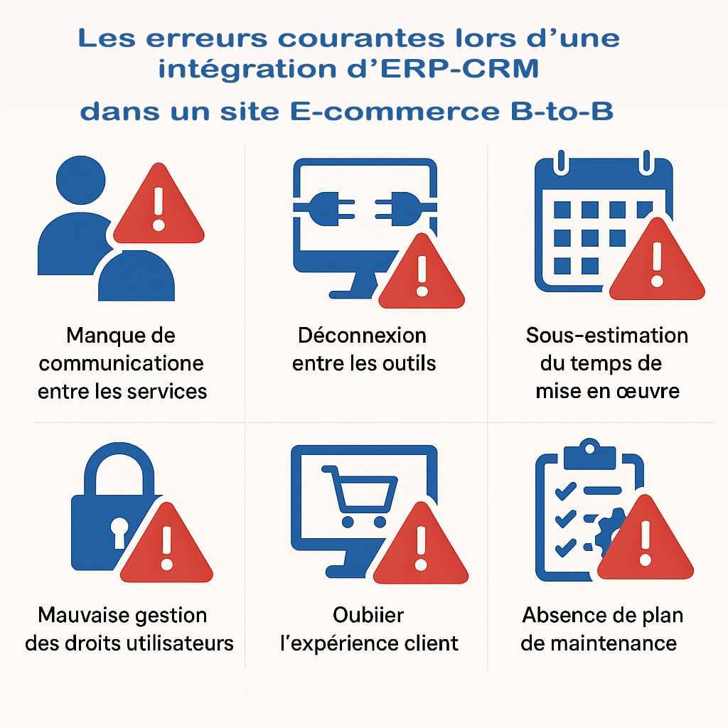 erreurs courantes integration erp crm site ecommerce btob
