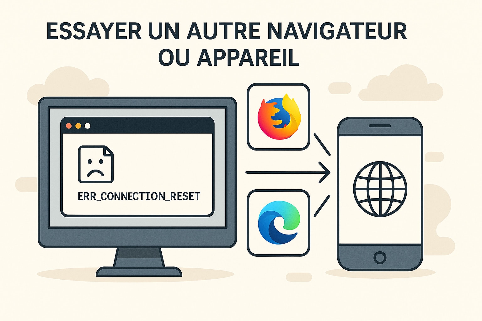 essayer un autre navigateur ou appareil