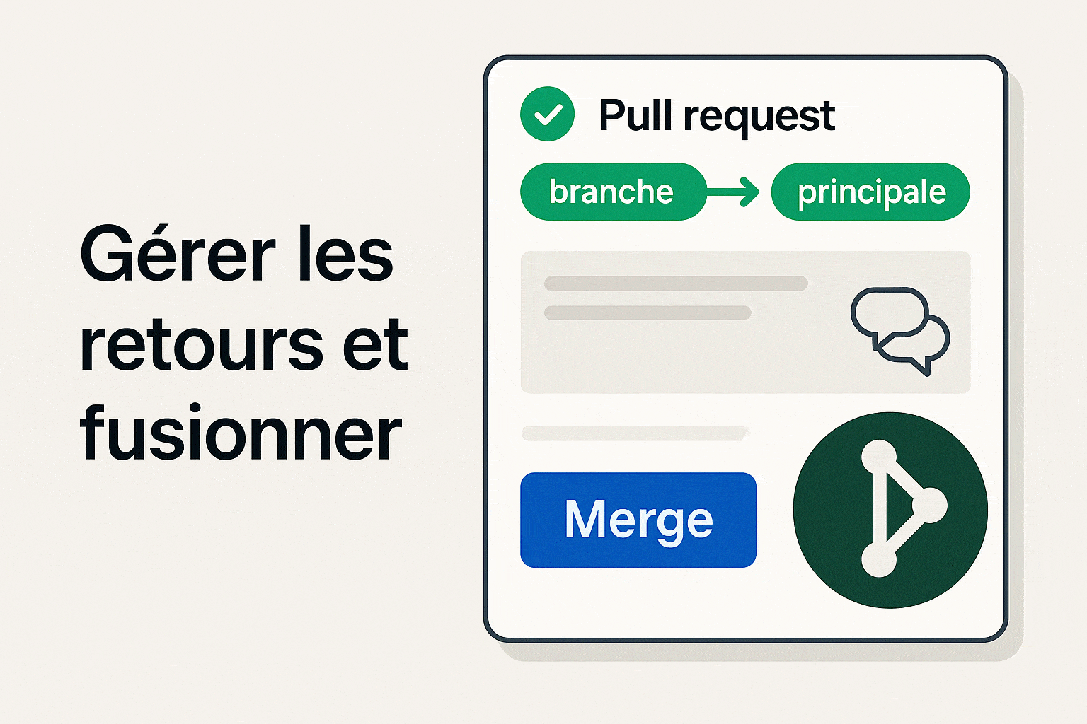 gerer les retours et fusionner sur github