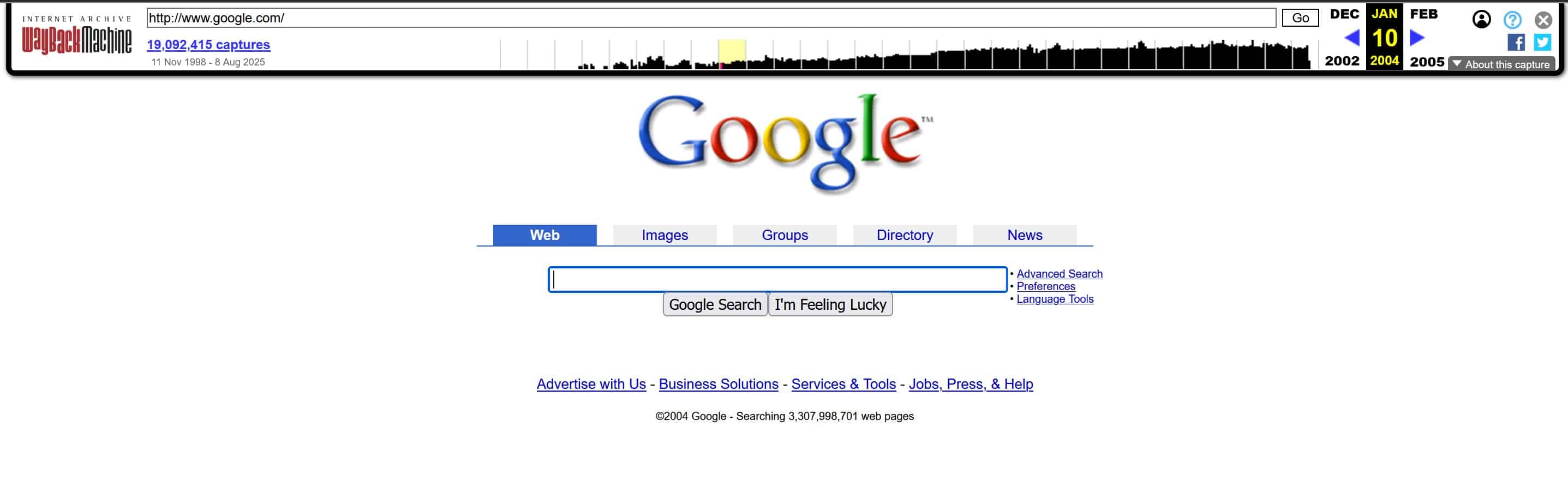 google 2004 archives org