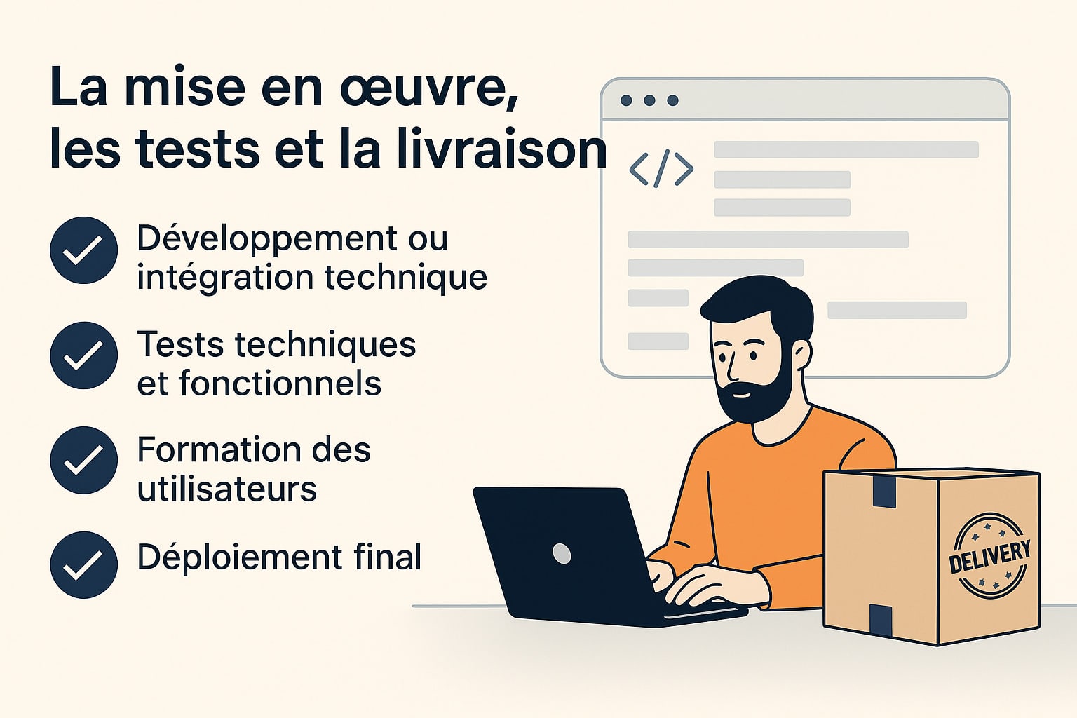mise en oeuvre test et livraison projet digital