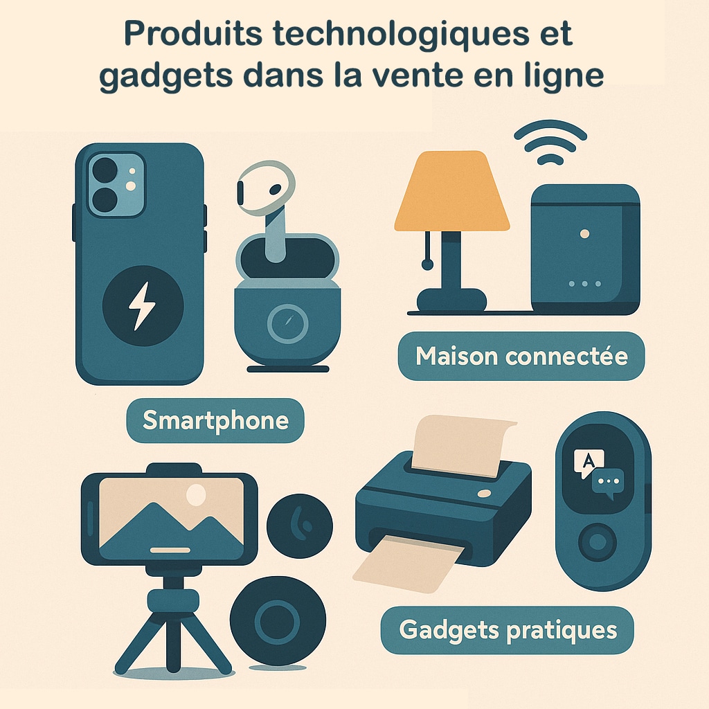 produits technologiques et gadgets dans la vente en ligne