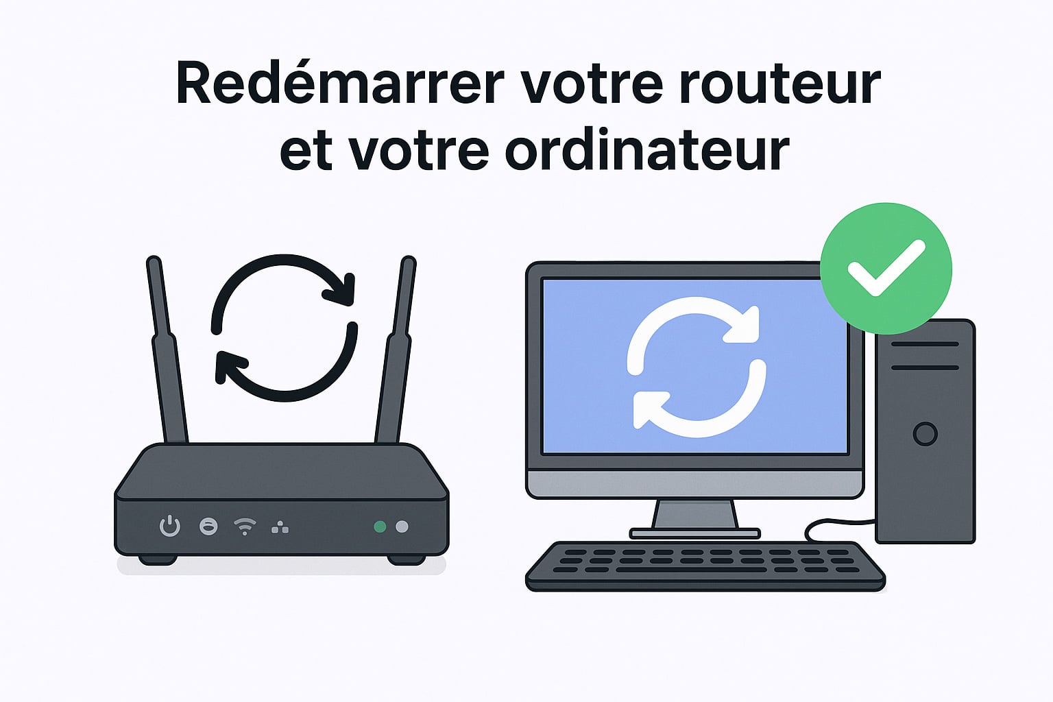redemarrer routeur et ordinateur