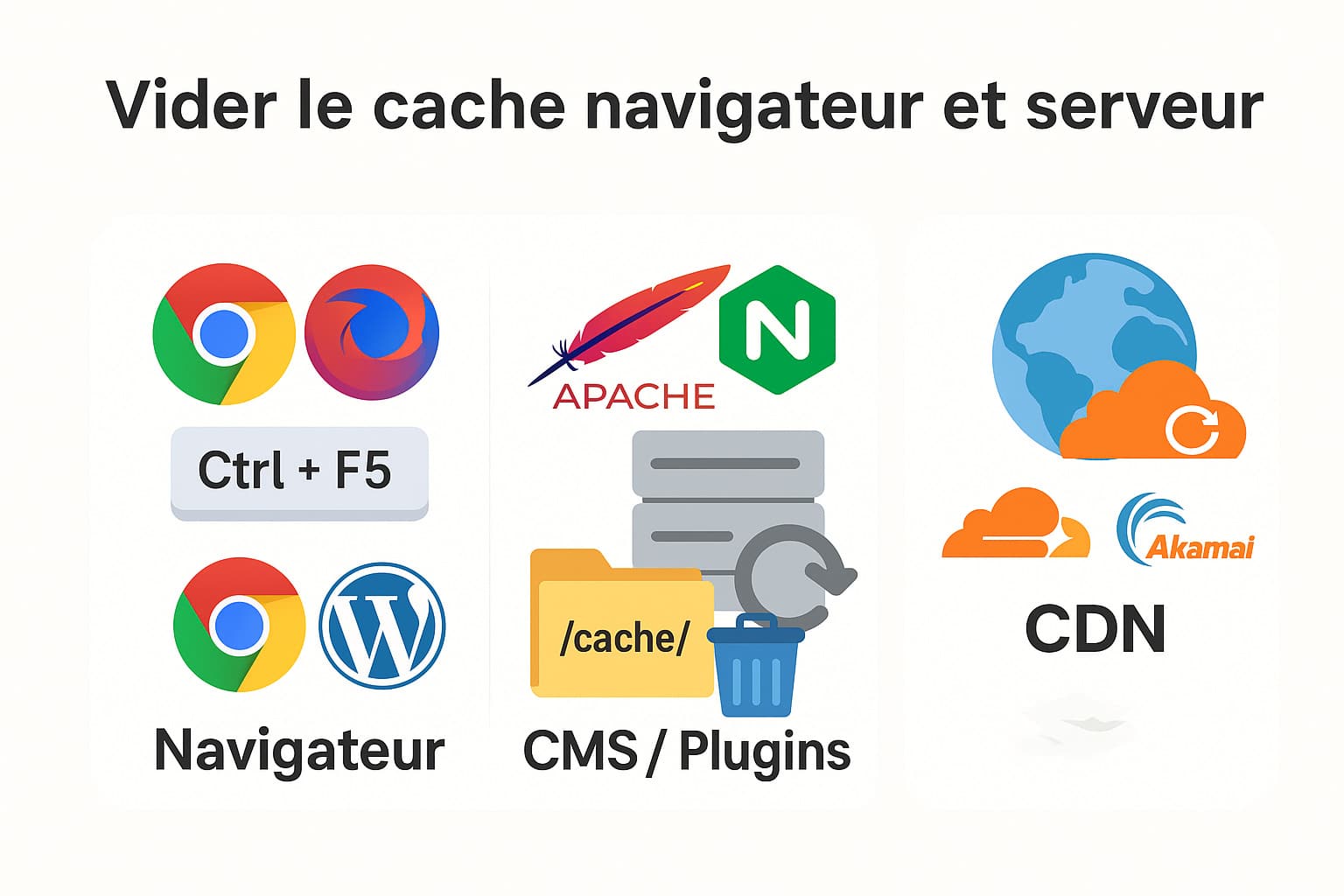 vider cache navigateur et serveur