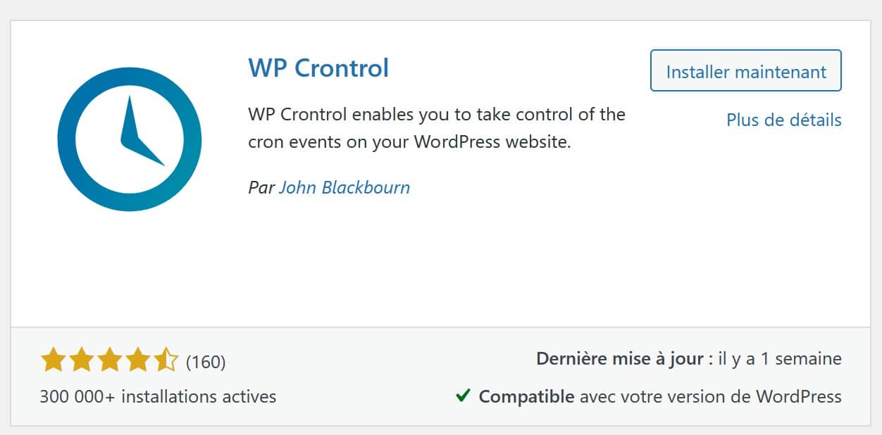wp control pour gérer les tâches wp cron