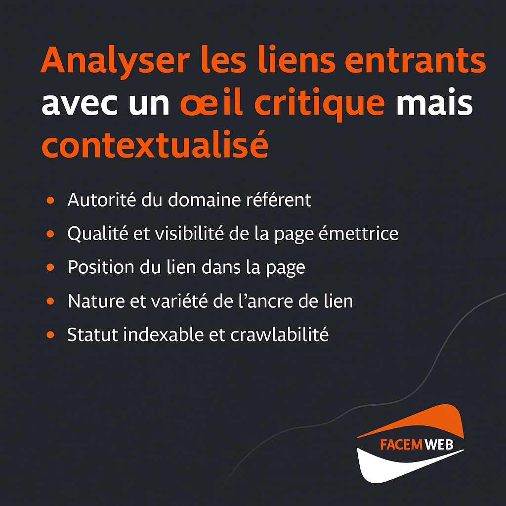 analyser liens entrants audit netlinking seo