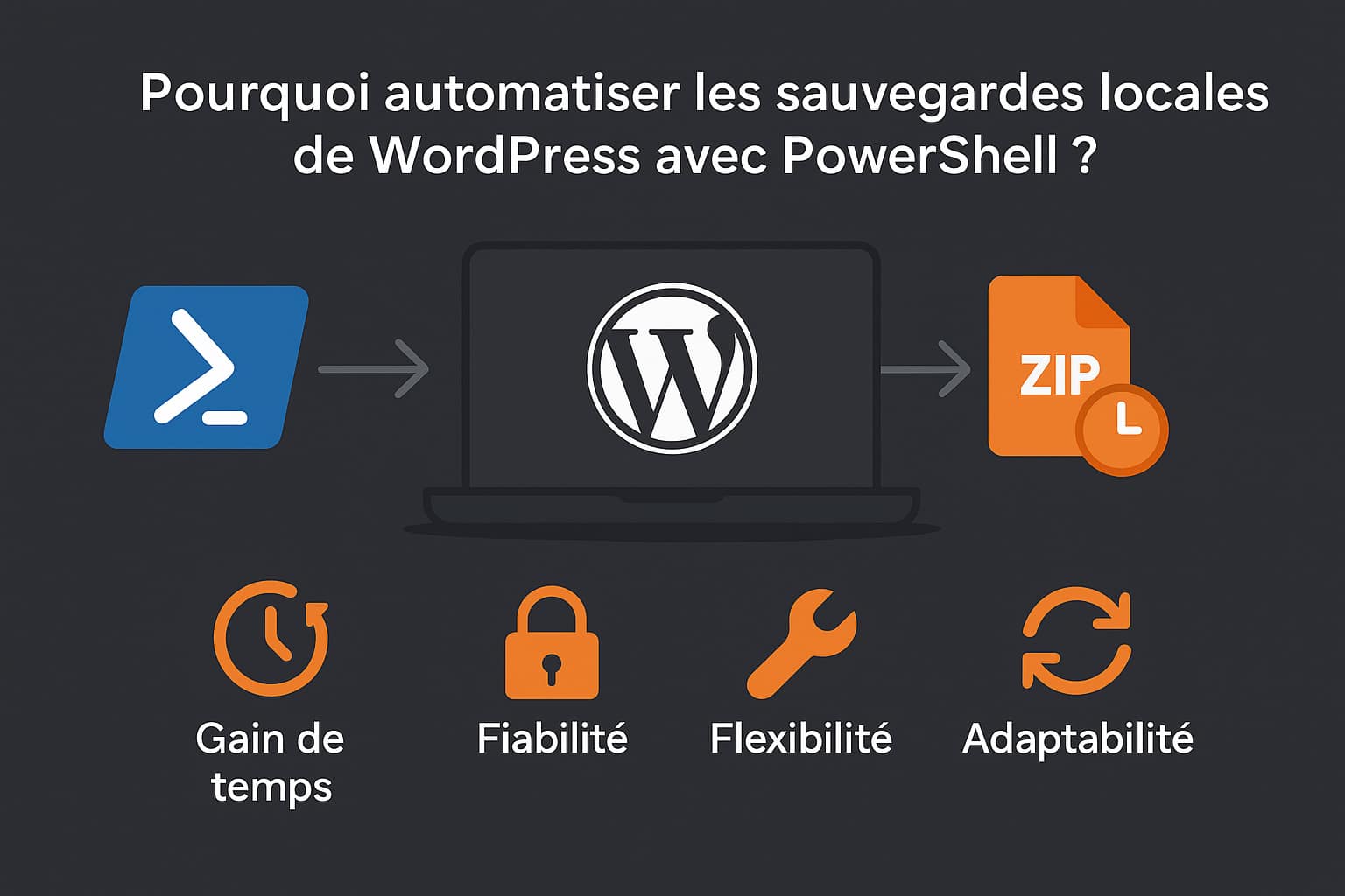 avantages automatisations sauvegardes worpress powershell
