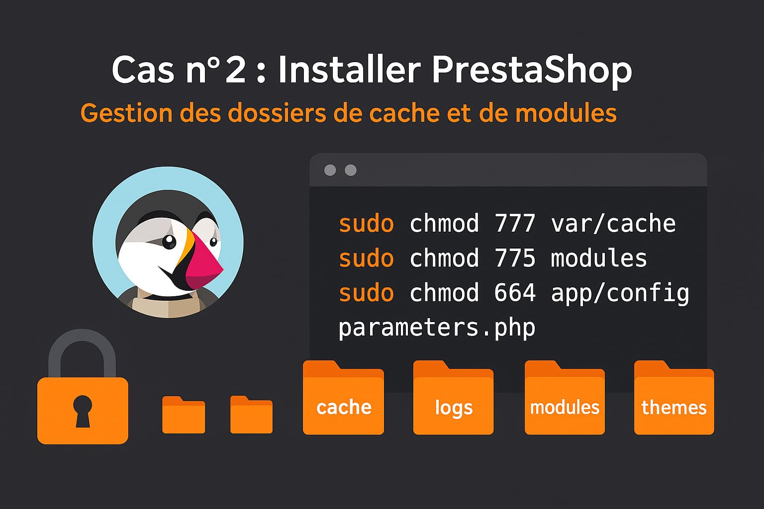 cas 2 installer prestashop et gerer dossiers de cache et modules