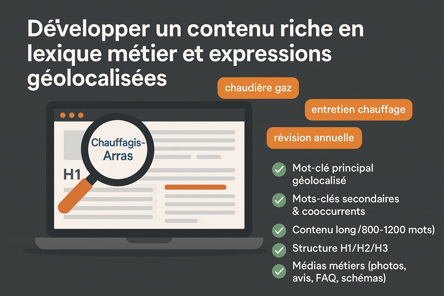 champ sémantique geolocalisé site artisan seo