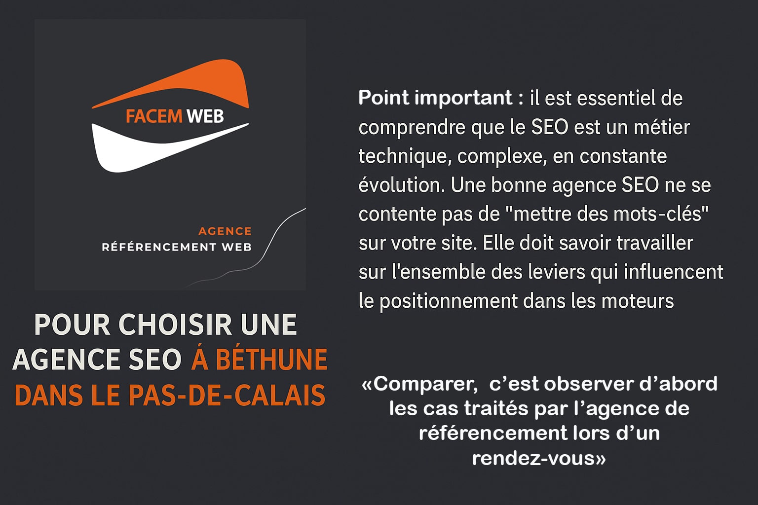 choisir facem Web comme agence referencement a bethune