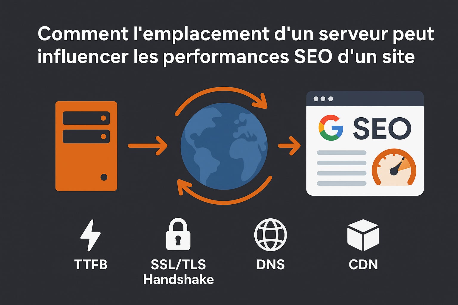 emplacement serveur geolocalise et performance seo