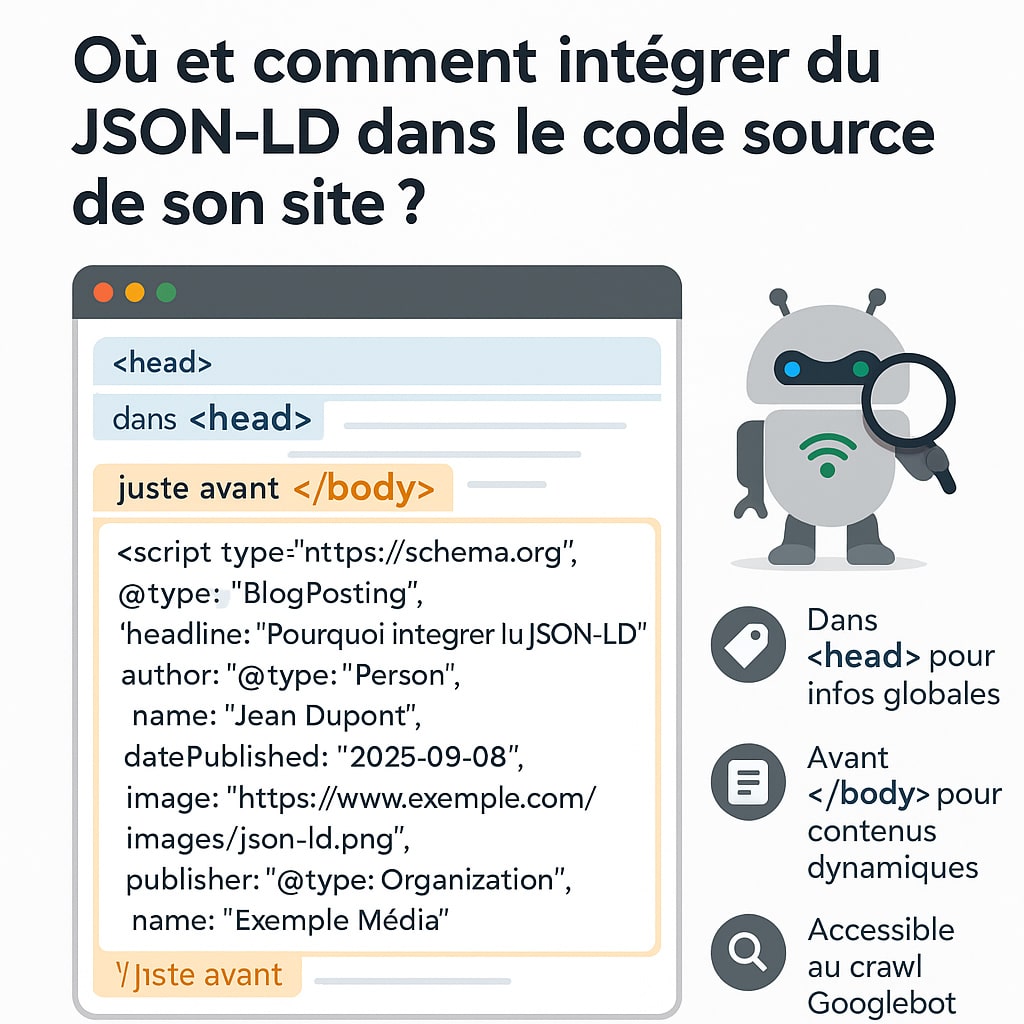 ou integrer le balisage json ld dans le code source
