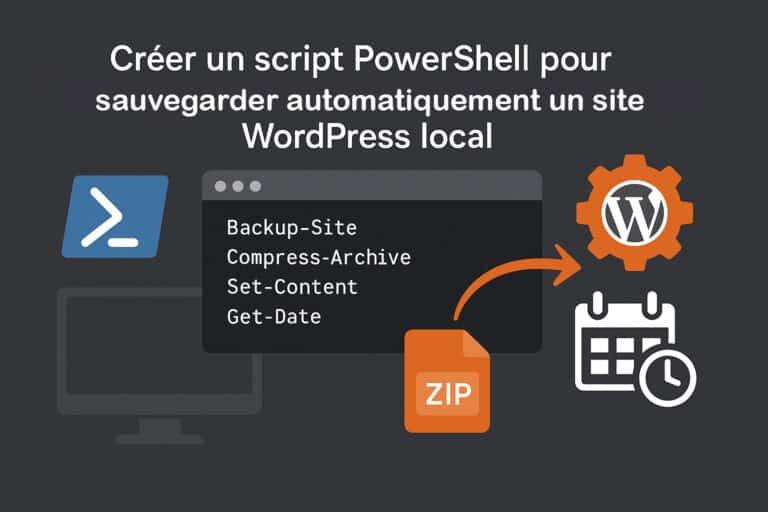 script powershell sauvegarde automatique wordpress local