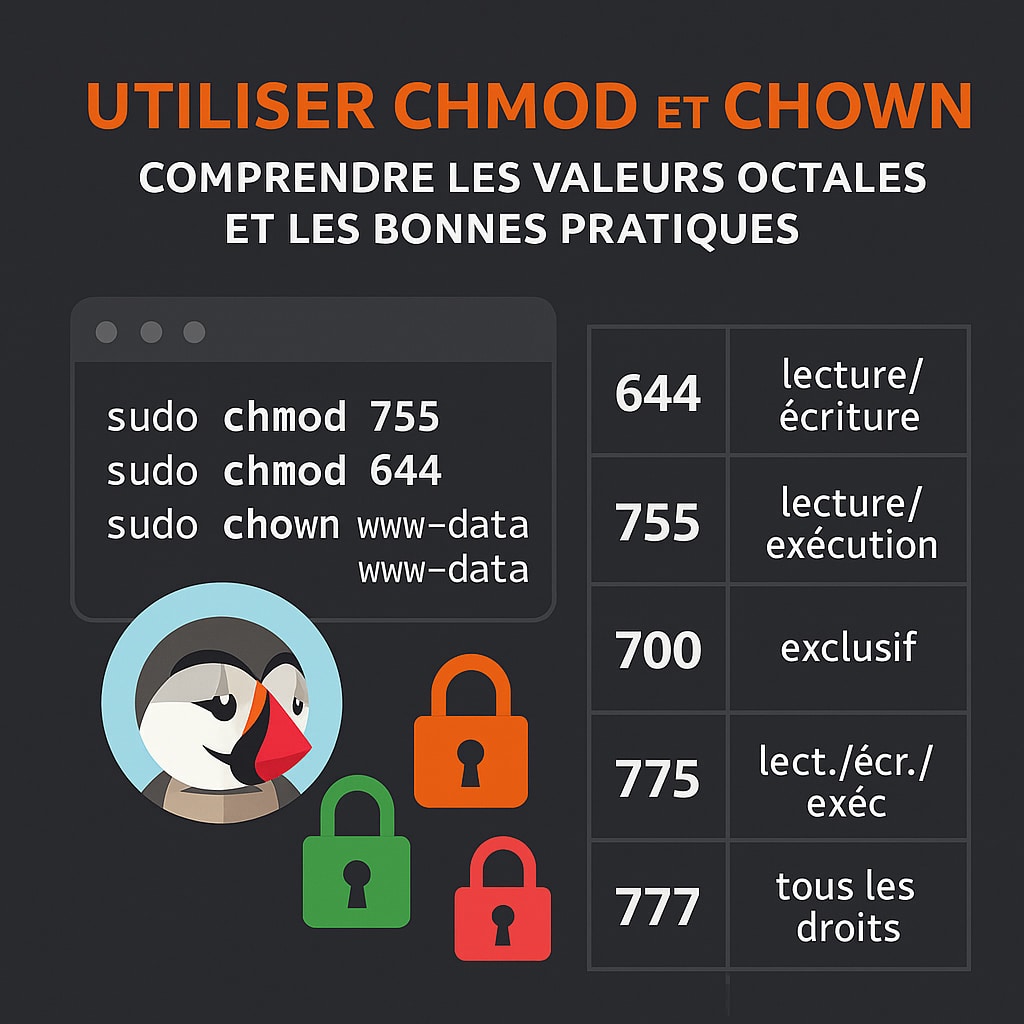 utiliser chmod et chown