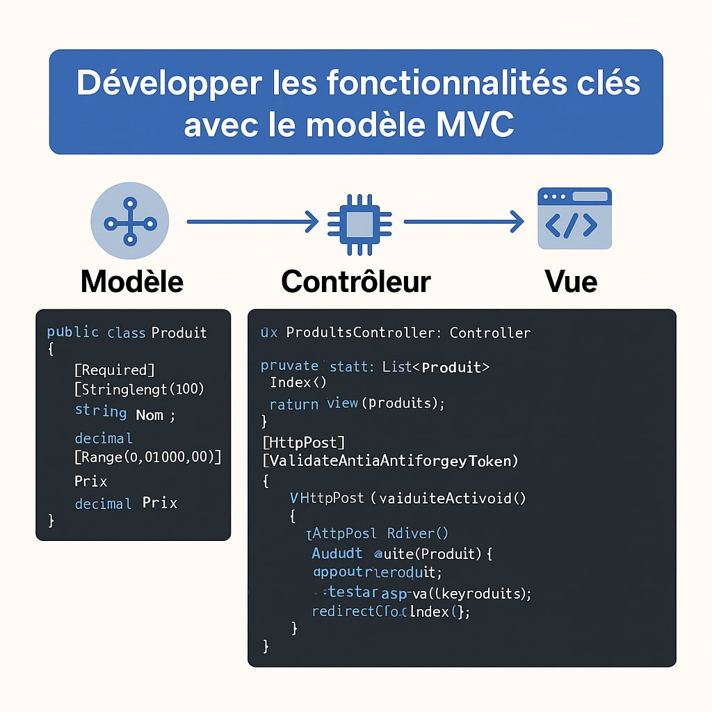 developper fonctionnalites modele mvc