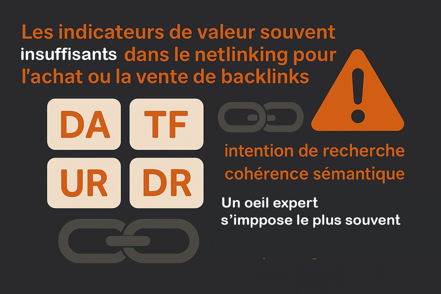indicateurs de valeurs backlinks insuffisants