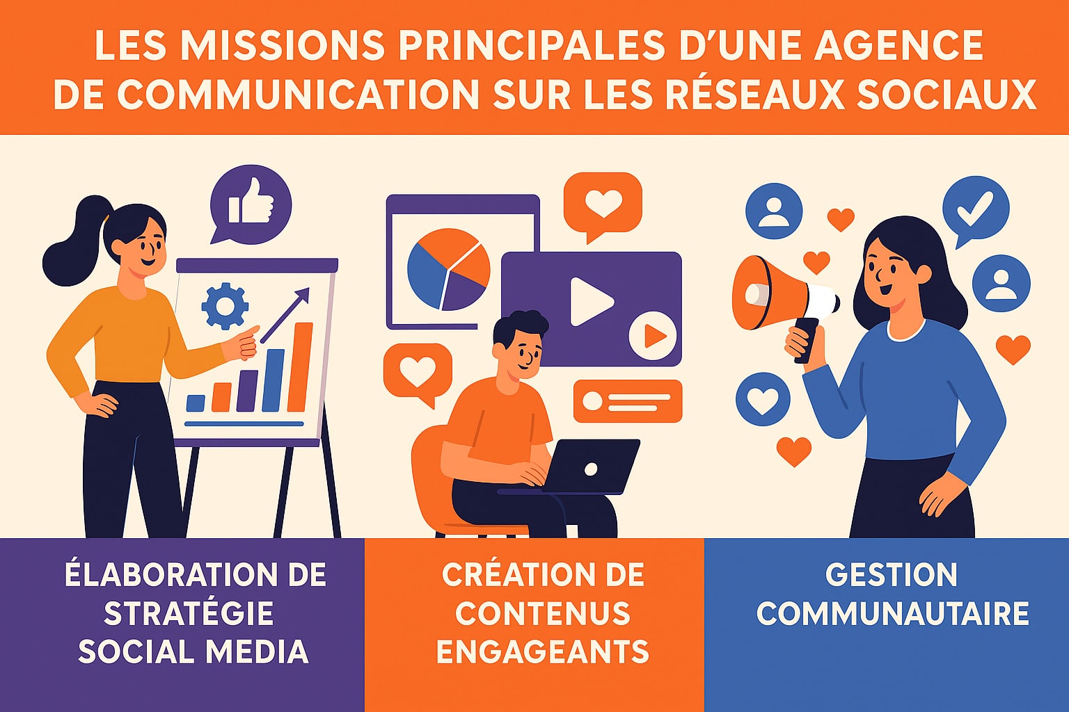 missions principales agence de communication reseaux sociaux
