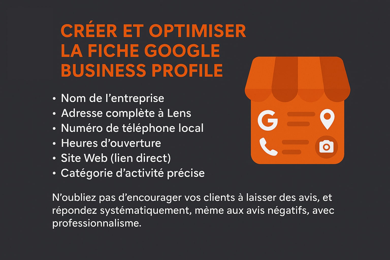 optimisation fiche google profile business lens