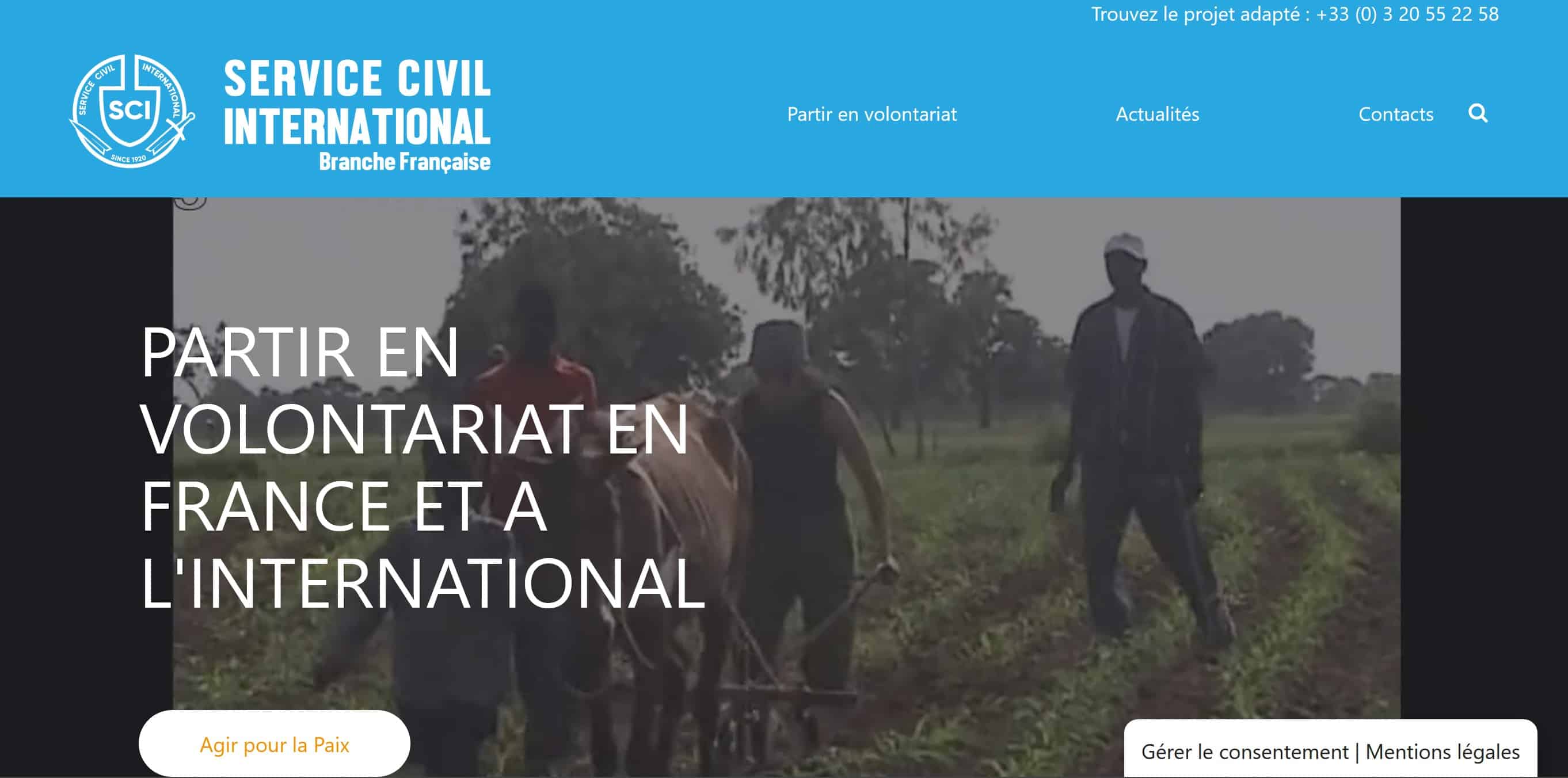 partir en volontariat sci France