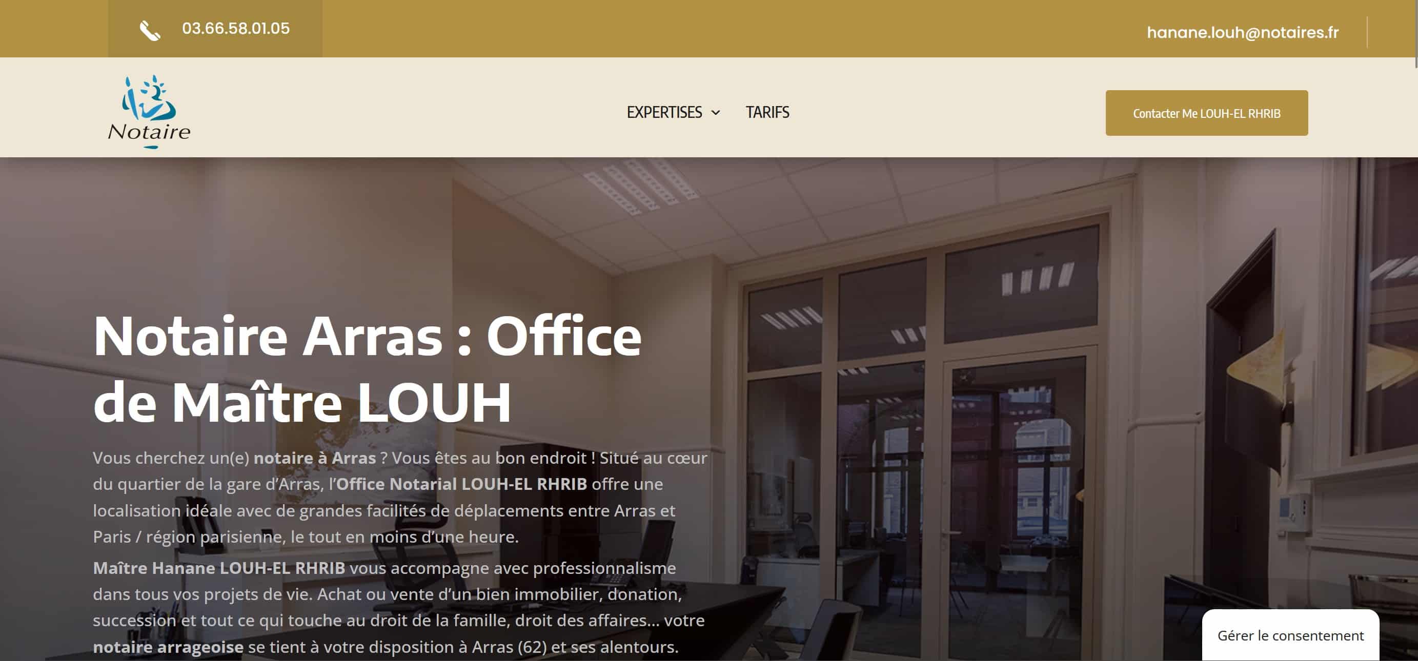 site de maitre louh notaire arras