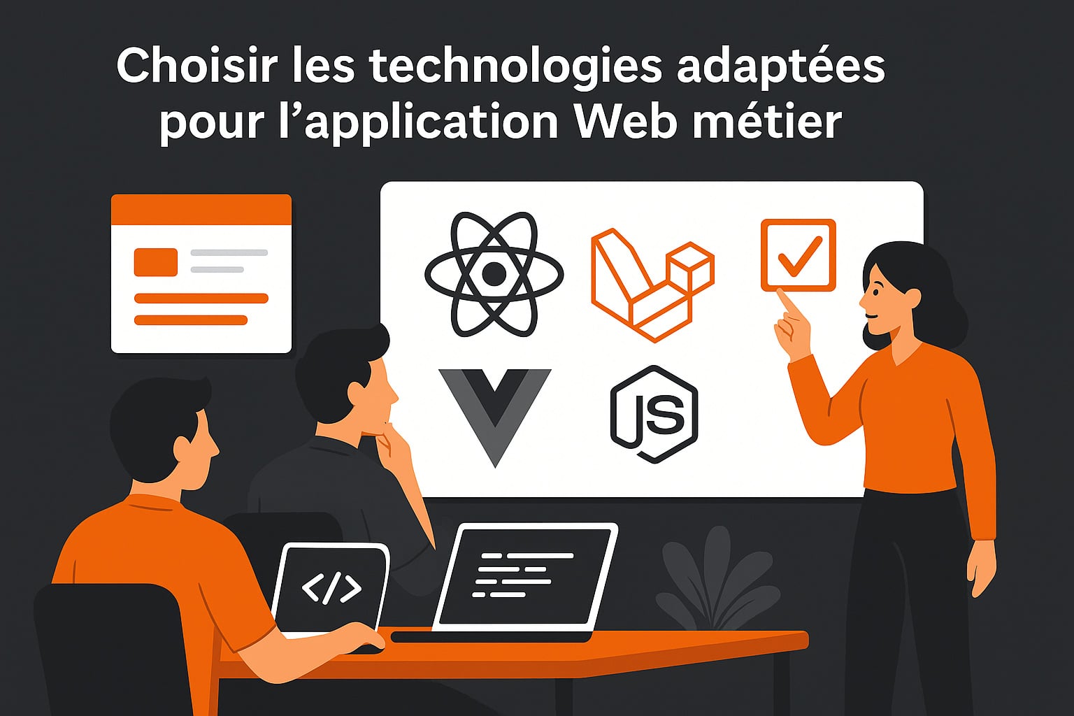 technologie adapte application web metier