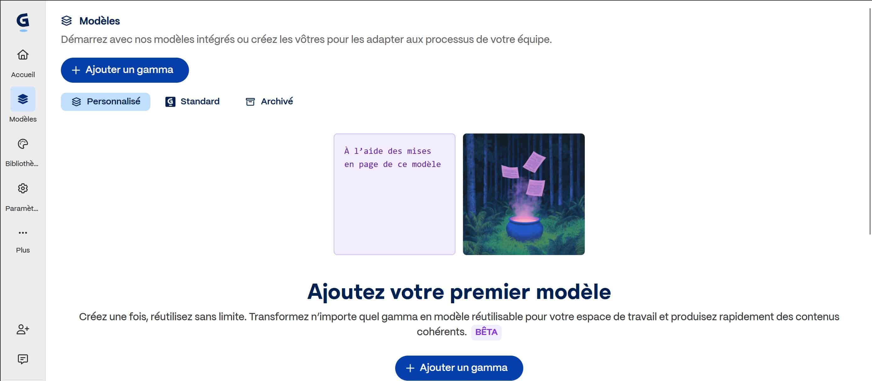 Cration de modeles avec gamma ap