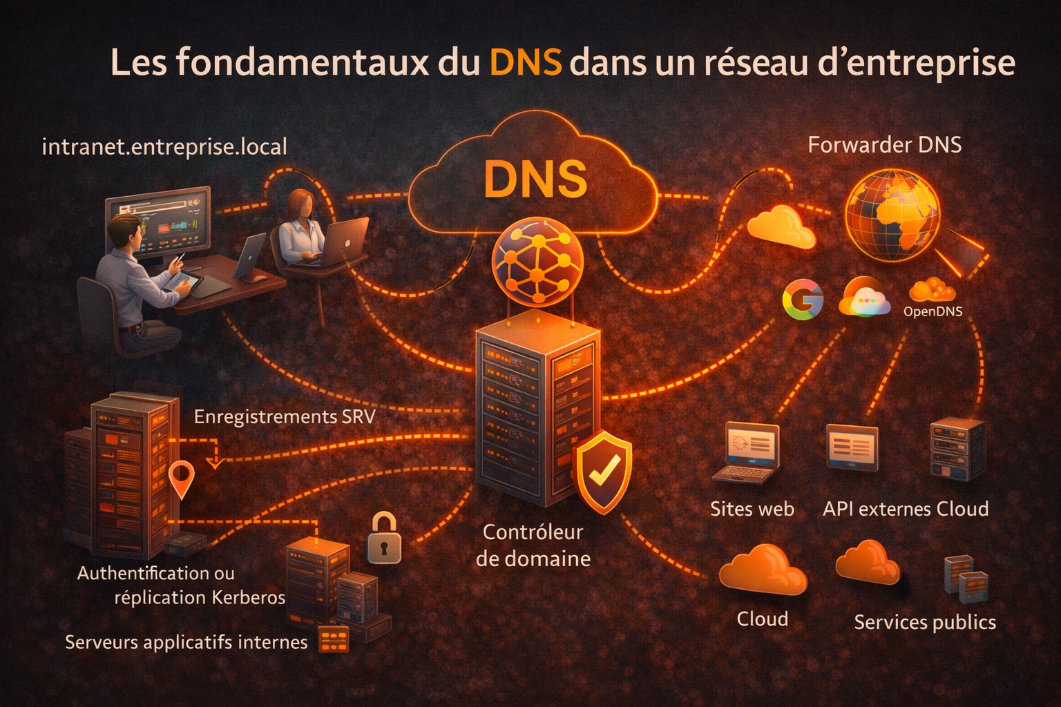fonfamenteaux dns reseau entreprise