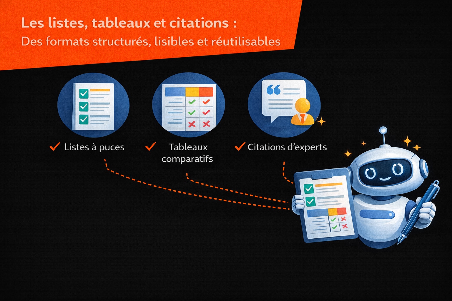 listes tableaux et citations pour le GEO