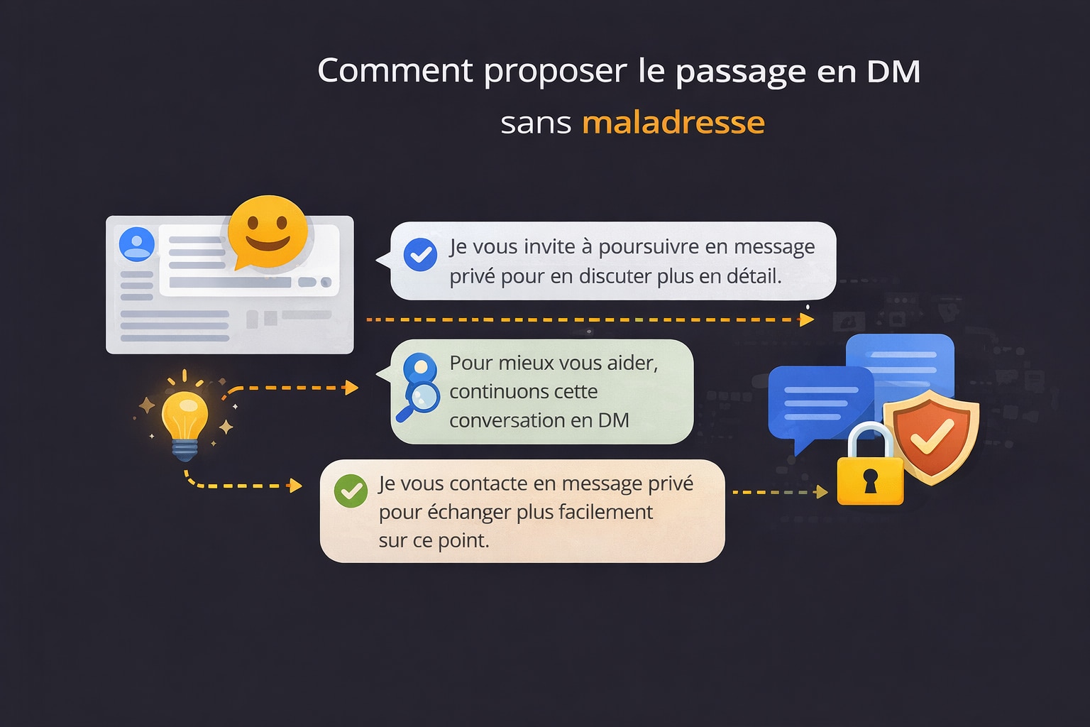 passer en dm sur un reseau social