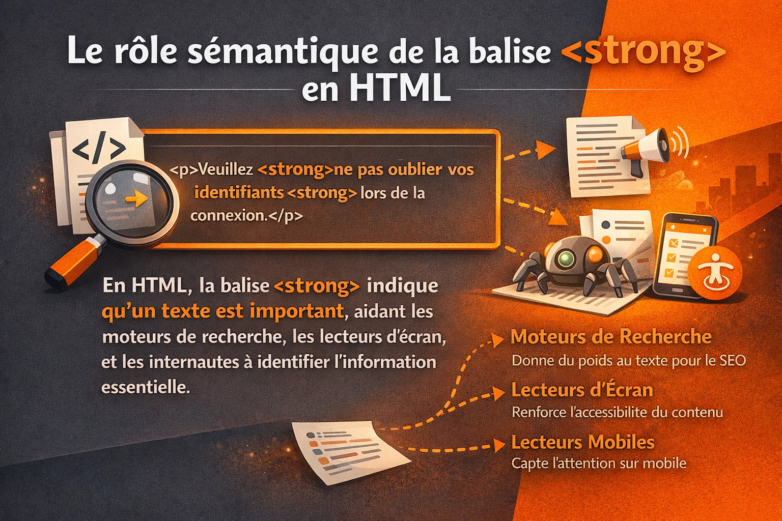 role semantique seo balise strong